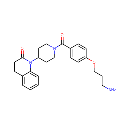 NCCCOc1ccc(C(=O)N2CCC(N3C(=O)CCc4ccccc43)CC2)cc1 ZINC000013832051