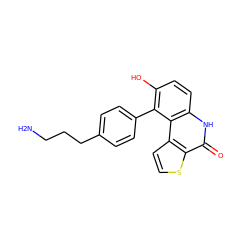 NCCCc1ccc(-c2c(O)ccc3[nH]c(=O)c4sccc4c23)cc1 ZINC000150203830