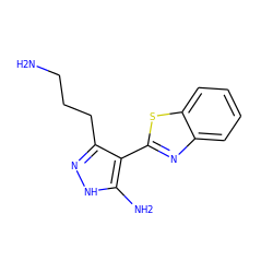 NCCCc1n[nH]c(N)c1-c1nc2ccccc2s1 ZINC000032626950