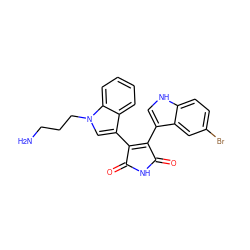 NCCCn1cc(C2=C(c3c[nH]c4ccc(Br)cc34)C(=O)NC2=O)c2ccccc21 ZINC000029125245