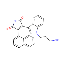 NCCCn1cc(C2=C(c3cccc4ccccc34)C(=O)NC2=O)c2ccccc21 ZINC000029125076