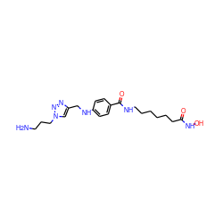 NCCCn1cc(CNc2ccc(C(=O)NCCCCCCC(=O)NO)cc2)nn1 ZINC000029047742