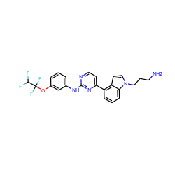 NCCCn1ccc2c(-c3ccnc(Nc4cccc(OC(F)(F)C(F)F)c4)n3)cccc21 ZINC000003815355