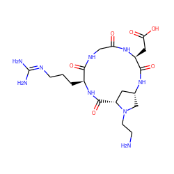 NCCN1C[C@@H]2C[C@H]1C(=O)N[C@@H](CCCN=C(N)N)C(=O)NCC(=O)N[C@@H](CC(=O)O)C(=O)N2 ZINC000140084403