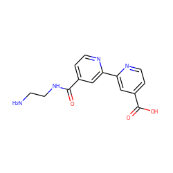 NCCNC(=O)c1ccnc(-c2cc(C(=O)O)ccn2)c1 ZINC000064754819