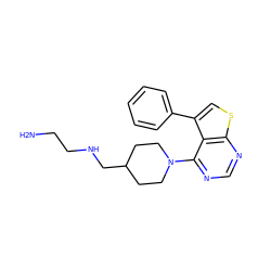 NCCNCC1CCN(c2ncnc3scc(-c4ccccc4)c23)CC1 ZINC000653748831