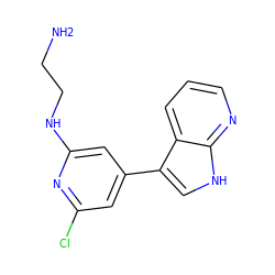 NCCNc1cc(-c2c[nH]c3ncccc23)cc(Cl)n1 ZINC000063539665