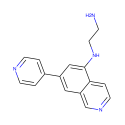 NCCNc1cc(-c2ccncc2)cc2cnccc12 ZINC000095560484