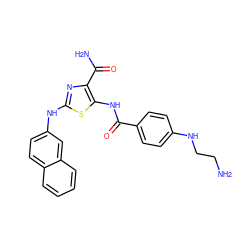 NCCNc1ccc(C(=O)Nc2sc(Nc3ccc4ccccc4c3)nc2C(N)=O)cc1 ZINC000473165004