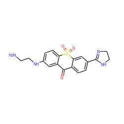 NCCNc1ccc2c(c1)C(=O)c1ccc(C3=NCCN3)cc1S2(=O)=O ZINC000013755816