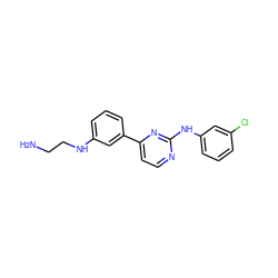 NCCNc1cccc(-c2ccnc(Nc3cccc(Cl)c3)n2)c1 ZINC000029126144