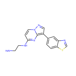 NCCNc1ccn2ncc(-c3ccc4scnc4c3)c2n1 ZINC000096286358