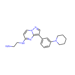 NCCNc1ccn2ncc(-c3cccc(N4CCCCC4)c3)c2n1 ZINC000096286362