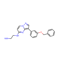 NCCNc1ccn2ncc(-c3cccc(OCc4ccccc4)c3)c2n1 ZINC000096286354