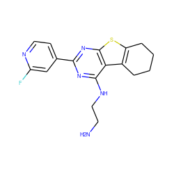 NCCNc1nc(-c2ccnc(F)c2)nc2sc3c(c12)CCCC3 ZINC000205889545