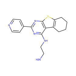 NCCNc1nc(-c2ccncc2)nc2sc3c(c12)CCCC3 ZINC000205887001