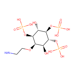 NCCO[C@H]1[C@@H](OP(=O)(O)O)[C@H](O)[C@@H](OP(=O)(O)O)[C@H](OP(=O)(O)O)[C@H]1O ZINC000058538295