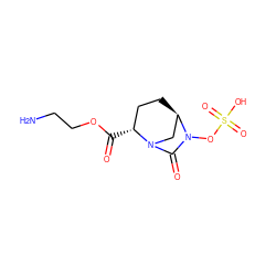 NCCOC(=O)[C@@H]1CC[C@@H]2CN1C(=O)N2OS(=O)(=O)O ZINC000096168663