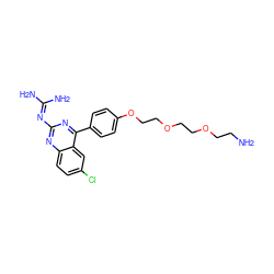 NCCOCCOCCOc1ccc(-c2nc(N=C(N)N)nc3ccc(Cl)cc23)cc1 ZINC000218757508