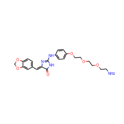 NCCOCCOCCOc1ccc(NC2=N/C(=C\c3ccc4c(c3)OCO4)C(=O)N2)cc1 ZINC000103243365