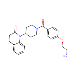 NCCOc1ccc(C(=O)N2CCC(N3C(=O)CCc4ccccc43)CC2)cc1 ZINC000013832050