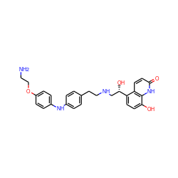 NCCOc1ccc(Nc2ccc(CCNC[C@H](O)c3ccc(O)c4[nH]c(=O)ccc34)cc2)cc1 ZINC000114567861