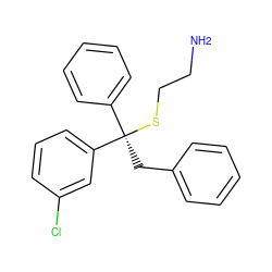 NCCS[C@](Cc1ccccc1)(c1ccccc1)c1cccc(Cl)c1 ZINC000084653105