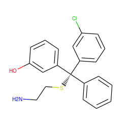 NCCS[C@](c1ccccc1)(c1cccc(O)c1)c1cccc(Cl)c1 ZINC000095582134