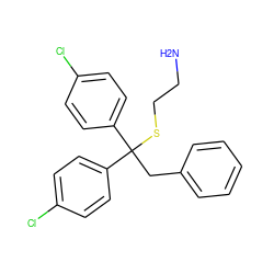 NCCSC(Cc1ccccc1)(c1ccc(Cl)cc1)c1ccc(Cl)cc1 ZINC000084709872