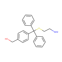 NCCSC(c1ccccc1)(c1ccccc1)c1ccc(CO)cc1 ZINC000084619784