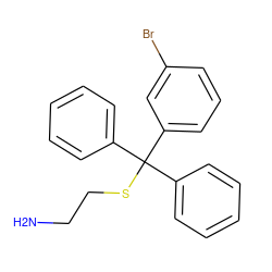 NCCSC(c1ccccc1)(c1ccccc1)c1cccc(Br)c1 ZINC000084616413