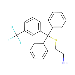 NCCSC(c1ccccc1)(c1ccccc1)c1cccc(C(F)(F)F)c1 ZINC000084603166