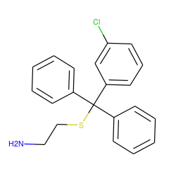 NCCSC(c1ccccc1)(c1ccccc1)c1cccc(Cl)c1 ZINC000084615226