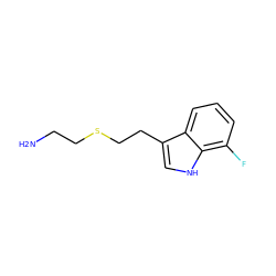 NCCSCCc1c[nH]c2c(F)cccc12 ZINC000095601794