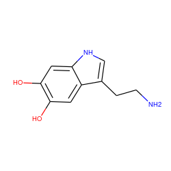 NCCc1c[nH]c2cc(O)c(O)cc12 ZINC000002008289