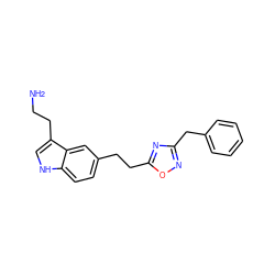 NCCc1c[nH]c2ccc(CCc3nc(Cc4ccccc4)no3)cc12 ZINC000000014698