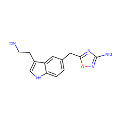 NCCc1c[nH]c2ccc(Cc3nc(N)no3)cc12 ZINC000000014696