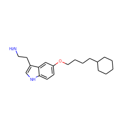 NCCc1c[nH]c2ccc(OCCCCC3CCCCC3)cc12 ZINC000013745599