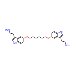 NCCc1c[nH]c2ccc(OCCCCCCOc3ccc4[nH]cc(CCN)c4c3)cc12 ZINC000003919049