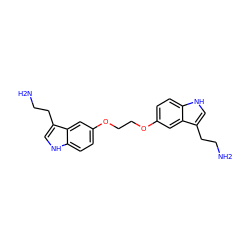 NCCc1c[nH]c2ccc(OCCOc3ccc4[nH]cc(CCN)c4c3)cc12 ZINC000013604964