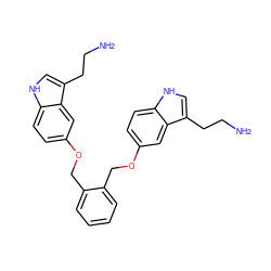 NCCc1c[nH]c2ccc(OCc3ccccc3COc3ccc4[nH]cc(CCN)c4c3)cc12 ZINC000013604970