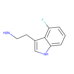 NCCc1c[nH]c2cccc(F)c12 ZINC000002384146