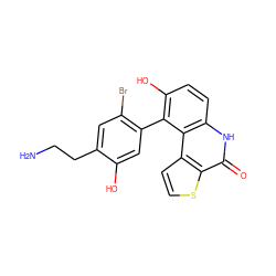 NCCc1cc(Br)c(-c2c(O)ccc3[nH]c(=O)c4sccc4c23)cc1O ZINC000165282496