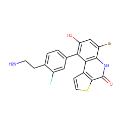 NCCc1ccc(-c2c(O)cc(Br)c3[nH]c(=O)c4sccc4c23)cc1F ZINC000164955248