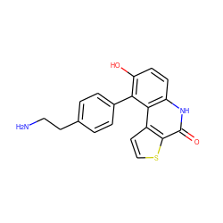 NCCc1ccc(-c2c(O)ccc3[nH]c(=O)c4sccc4c23)cc1 ZINC000149752880