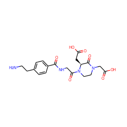 NCCc1ccc(C(=O)NCC(=O)N2CCN(CC(=O)O)C(=O)[C@@H]2CC(=O)O)cc1 ZINC000003922918