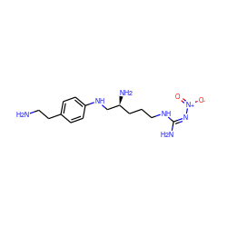 NCCc1ccc(NC[C@@H](N)CCCN/C(N)=N\[N+](=O)[O-])cc1 ZINC000013517994