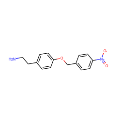 NCCc1ccc(OCc2ccc([N+](=O)[O-])cc2)cc1 ZINC000013681034