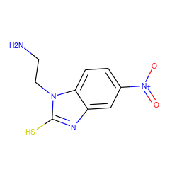 NCCn1c(S)nc2cc([N+](=O)[O-])ccc21 ZINC000072106479