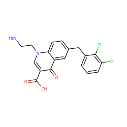 NCCn1cc(C(=O)O)c(=O)c2cc(Cc3cccc(Cl)c3Cl)ccc21 ZINC000033817957